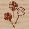 Sweet Swirly Lollipop Graphic A colorful illustration of a lollipop candy with a swirly handle.