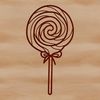 Beautiful Candy SVG Graphic A colorful illustration of a lollipop with a stick handle and flavored candy on top.