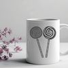 A vector graphic representation of a traditional candy lollipop on a simple background.