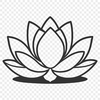 Simple Lotus Design Vector Art An illustration of the lotus flower, a sacred plant in many Eastern religions, depicted in simple lines and shapes.
