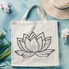 Beautiful Lotus Flower Vector Graphic Vector graphic representation of a lotus plant, suitable for use in various design applications and crafts.