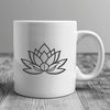 A stylized illustration of a lotus flower with multiple petals unfolding from the center.