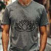 Exquisite Lotus Flower Illustration A detailed illustration of the lotus flower with symmetrical petals and center.
