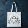 Intricate Petal Vector Art An illustration of a lotus flower with intricate petals and stems, suitable for use in various graphic design projects.