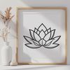 Illustration of a lotus flower, a symbol in various Eastern religions.