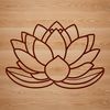 Lotus Flower Design Icon A stylized illustration of the lotus flower, a symbol in various cultures with spiritual significance.