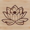 An intricate vector design featuring a blooming lotus plant with detailed petals and center.