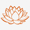 Stylized Floral Design with Unfolding Petals A stylized illustration of a lotus flower with petals unfolding from the center.