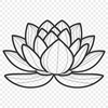 Blooming Lotus Flower Illustration An illustration of a blooming lotus flower with green stem and leaves, suitable for various designs.