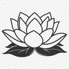 Intricate Petal Design An illustration of a lotus flower with intricate details and symmetrical petals.
