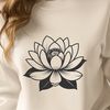 Stylized Lotus Symbol A stylized illustration of the lotus flower, a symbol often used in Eastern religions.