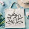 Beautiful Sacred Plant Design Illustrative design of a lotus flower, a symbol with religious significance in various cultures.