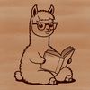 Calm Alpaca Reading Scene An illustration of a calm alpaca reading a book in a peaceful environment.