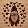 Cute Knome Icon in Love Hearts A mythical creature with love hearts standing proudly, depicted as a stylized knome icon.