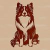 Sitting Shetland Sheepdog Breed Illustration A vector illustration of a seated Shetland sheepdog breed.