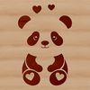 Cute Panda with Heart Surroundings A cuddly panda with hearts surrounding its body, a vector illustration suitable for various digital applications.