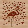 Flamingo with Heart-Shaped Accents Illustration An illustrative depiction of a flamingo bird with heart-shaped decorations.