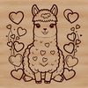 Adorable Alpaca Clip Art An SVG image of a cute alpaca with love hearts around its neck.