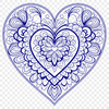 Love Heart Mandala Clip Art A detailed mandala design featuring a heart at its center, created as an SVG vector graphic.