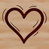 A stylized illustration of a heart shape used in graphic design and printing.