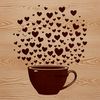 Stylized Heart Cup Design A vector graphic representation of a classic cup shape with a stylized heart pattern.