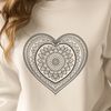 Free SVG Clipart Template A colorful mandala design featuring a heart shape with intricate patterns, ideal for vector art projects.