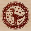 A prehistoric dino illustration with love hearts in a vector design.
