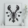 Love is in the Water An illustrated lobster with love hearts surrounding its body.