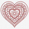 Vibrant Heart Mandala Art A intricately designed mandala heart with symmetrical patterns and shapes.