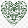 Geometric Heart Mandala Design A geometric mandala design in the shape of a heart, featuring intricate patterns and shapes.