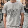 A colorful, intricate mandala design featuring a heart shape in the center.