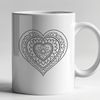 Beautiful Vector Art Design with Stylized Heart Shape A intricate mandala design featuring a stylized heart shape in vector format.
