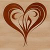 A stylized heart shape with ornate details, suitable for Valentines or wedding designs.