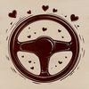 Love Heart Steering Wheel Design A customizable steering wheel design with love hearts, suitable for vehicle and car decorations or personalized gifts.