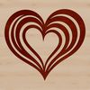A simple heart shape designed as a vector graphic.
