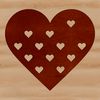A geometric representation of a love heart symbol.
