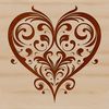 An ornate vector design featuring a heart symbol with decorative elements.