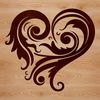 A stylized ornate heart shape, suitable for various designs.