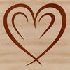 A stylized heart shape, ideal for vector design projects and cutting machine crafts.