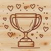 Heartfelt Trophy Design A 3D trophy with love hearts integrated into its design, suitable for various uses including personal projects.