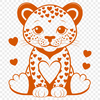 Stylized Jaguar with Heart Elements Illustrative SVG design featuring a stylized jaguar with integrated heart elements.