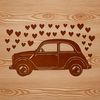 Love Heart Car Illustration A stylized car illustration with love hearts integrated into the design.