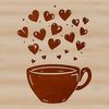 SVG Coffee Cup Illustration A stylized cup design with heart shapes, suitable for vector art projects.