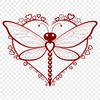 Beautiful Dragonfly Clip Art Design A colorful dragonfly illustration with hearts, suitable for vector art designs.