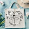 A colorful dragonfly with heart-shaped wings and body, suitable for digital crafting and design projects.