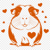 Guinea Pig Love Symbol Illustration A cute illustration of a guinea pig surrounded by heart symbols.