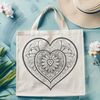Colorful Heart Design SVG File A colorful mandala design featuring a heart shape at its center, suitable for digital cutting machines.