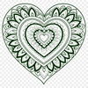A colorful digital mandala heart design made up of intricate patterns and shapes, suitable for vector graphics projects.