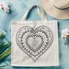 Colorful Mandalas with Heart Shape A colorful mandala design featuring a heart shape, ideal for crafting and cutting with digital cutting machines.