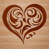 An ornate vector design featuring a heart symbol used in various contexts including Valentines Day and weddings.